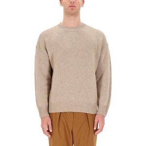 BOSS Men's Classic Crew Neck Knit Sweater Men Beige Sweaters & Cardigans